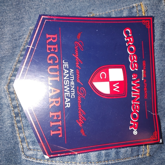 New with Tags Cross and Winsor Men's 42x32 regular fit blue denim jeans - Picture 3 of 4